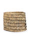 Palm Leaf Handcrafted Wood  Basket (L-9.5in, W-6.5in, H-6.5in)