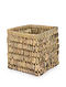 Palm Leaf Wood Square Planter Box  (L - 6in, W - 6in, H - 5.6in)