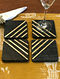 Black Marble Coasters with Brass Inlay (Set of 4)
