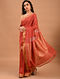 Red Handwoven Tussar Silk Saree
