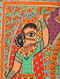 Multicolored Radha Krishna Madhubani Painting On Paper (L- 22in,W- 30in)