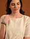 Ivory Handwoven Chanderi Jacquard Short Dress