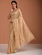 Gold-Cream Handloom Chanderi Linen Saree