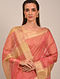 Pink Handwoven Maheshwari Tissue Saree