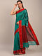 Blue-Red Handwoven Maheshwari Silk Cotton Saree
