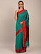Blue-Red Handwoven Maheshwari Silk Cotton Saree