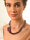 Purple Beaded Necklace with Onyx, Crystals and Pearls