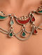 Red Green Tribal Silver Kundan Necklace
