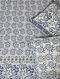 Blue Cotton Flowering Waves Handblock Printed Bedsheet And Pilllow Cover Set (Set Of 3)