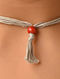 Red Vintage Silver Necklace With Coral