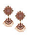 Red Gold Tone Temple Earrings with Pearls