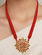 Red Gold Tone Temple Necklace