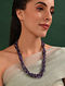 Amethyst Turquoise Layered Silver Necklace