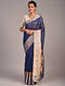Blue Handloom Chanderi Silk Cotton Saree