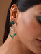 Green Sterling Silver Earrings With Onyx