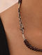 Garnet Beaded Silver Necklace
