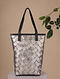 Silver Handcrafted Genuine Leather Tote Bag