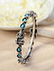 Turquoise Temple Silver Hinged Bangle 