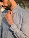 Grey Mangalgiri Full Sleeve Cotton Shirt with Top Stitch