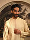 Beige Tussar Cotton Long Kurta with Embroidery