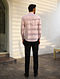 Pink Cotton Linen Full Sleeve Striped Shirt