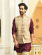 Gold Handloom Tussar Ghicha Silk Nehru Jacket