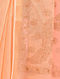 Orange Chikankari Cotton Blend Saree