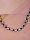Black Silver Tone Tribal Beaded Necklace