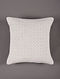 Hand Embroidered Chikankari White Cotton Cushion Cover (L - 16in,W - 16in)