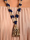 Blue Silver Tone Tribal Necklace