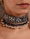 Tribal Silver Choker Necklace with Pearls