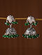 Green Chinar Tribal Silver Earrings