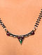 Maroon Green Silver Mangalsutra with Earrings