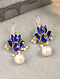 Blue White Silver Earrings with Kempstone 