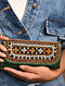 Emerald Green Handcrafted Genuine Leather Wallet with Jat Embroidery