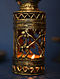Handcrafted Antique Gold Lantern (L-2.5in, W-2.5in, H-9in)