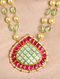 Pink Gold Tone Pachi Kundan Necklace