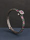 Maroon Green Silver Openable Bangle