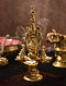 Brass Handcrafted Diya Stand with 3 Peacocks (L- 7.5in, W- 7.2in, H- 12in)
