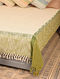 Green and Beige Handloom Cotton Bedcover (L- 106in, W- 90in)