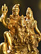 Brass Handcrafted Shiva Parvati And Ganesh (L-2.6in, W-5in, H-5.6in) 