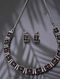 Red Silver Tone Tribal Necklace Set