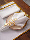 Ochre Cotton Table Napkin Set With Crochet Ends (L- 16in, W- 16in) (Set Of 4)
