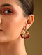 Red Gold Tone Kundan Earrings