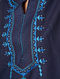 Blue Embroidered Silk Viscose Tunic