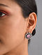 Pink Sterling Silver Earrings With Zircon