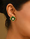Green Gold Tone Kundan Earrings
