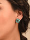 Turquoise Tribal Silver Earrings