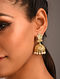 White Gold Tone Jhumki Temple Earrings