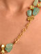 Aqua Gold Tone Layered Necklace